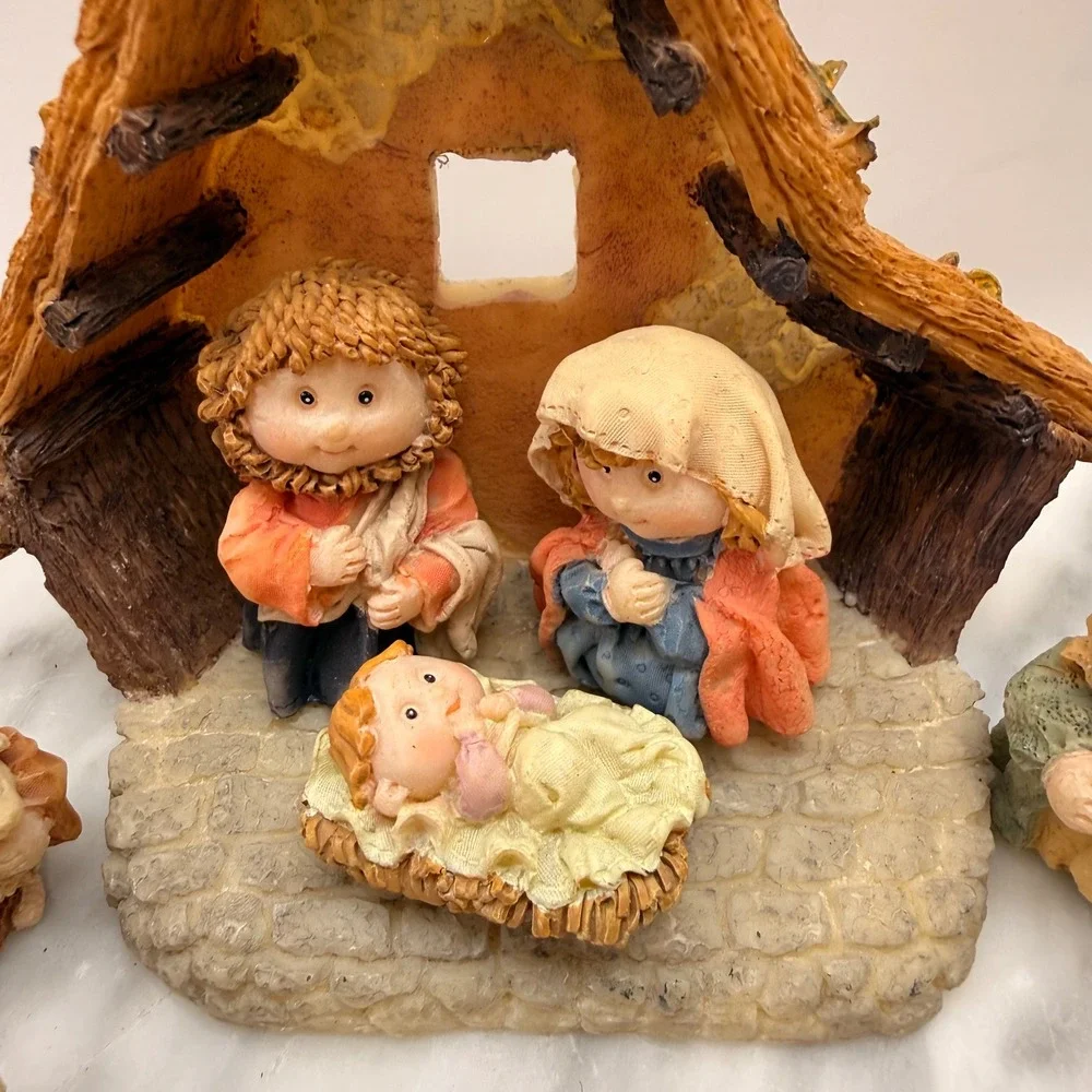 Sweet Nativity set 12 Piece Holy Family‎ Manger Animals Angel Christmas Jesus